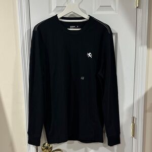Express Black Long Sleeve Shirt with White Lion Emblem